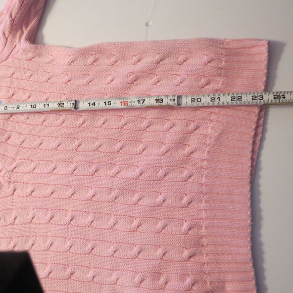 Ralph Lauren Pink Cable V Neck Sweater XL - Picture 7 of 7